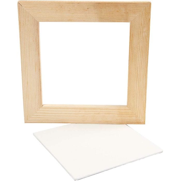 Lienzo con marco, medidas 15x15x0,3 cm, blanco, 1 ud