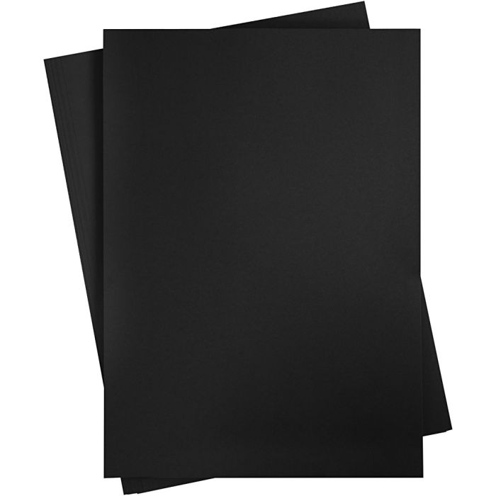 Cartulina de color, hoja 460x640 mm, 210-220 gr, negro, 25 hoja/ 1 paquete