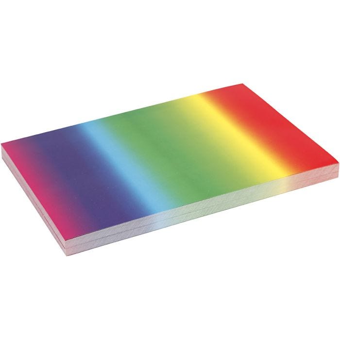 Cartulina arcoiris, A4, hoja 210x297 mm, 180 gr, 100 hoja/ 1 paquete
