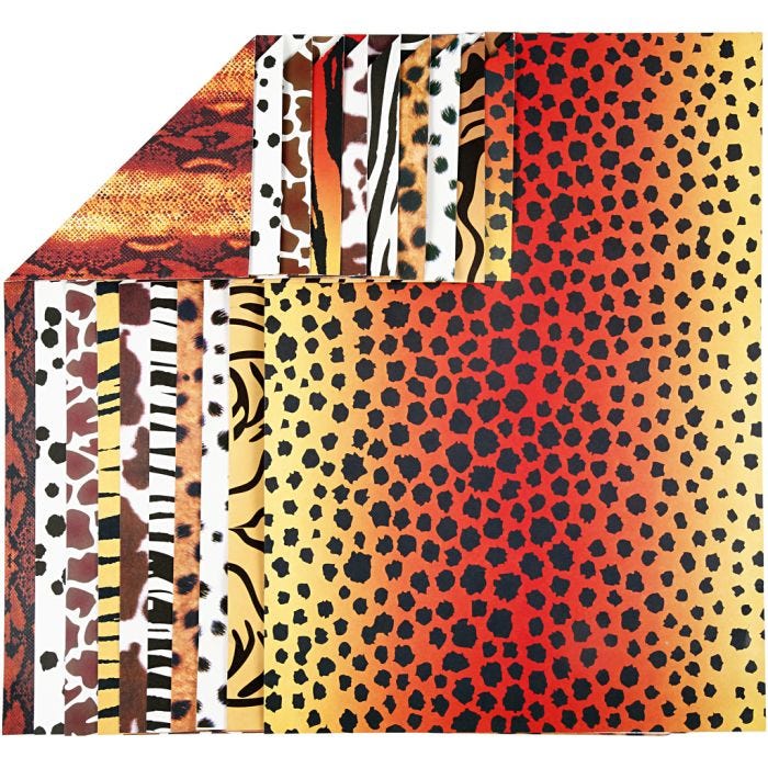 Cartulina Piel de animal, A4, hoja 210x297 mm, 300 gr, 10 hojas stdas/ 1 paquete