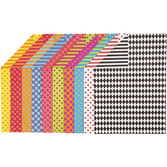 Cartulina Decorada, A4, hoja 210x297 mm, 250 gr, surtido de colores, 20 hojas stdas/ 1 paquete