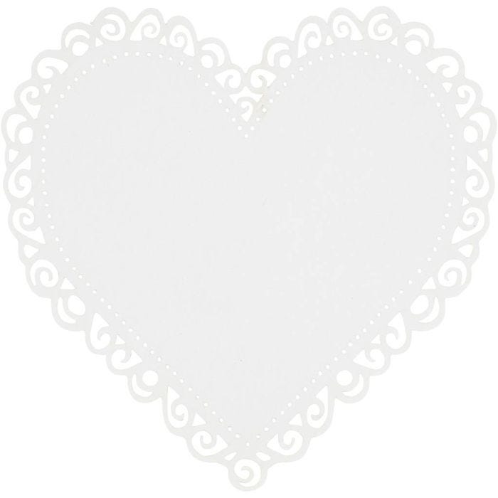 Corazón, medidas 85x85 mm, 240 gr, blanco, 10 ud/ 1 paquete