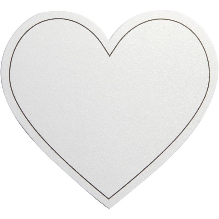 Corazón, medidas 75x69 mm, 120 gr, blanco, 10 ud/ 1 paquete
