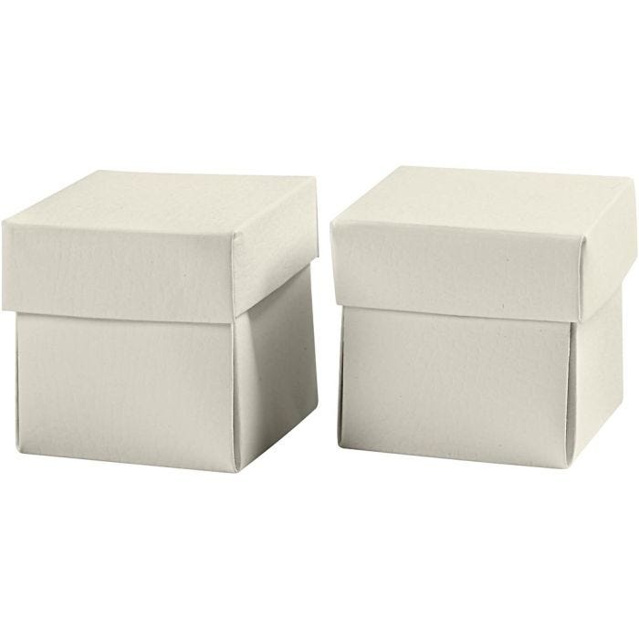 Caja plegable, medidas 5,5x5,5 cm, 250 gr, blanquecino, 10 ud/ 1 paquete