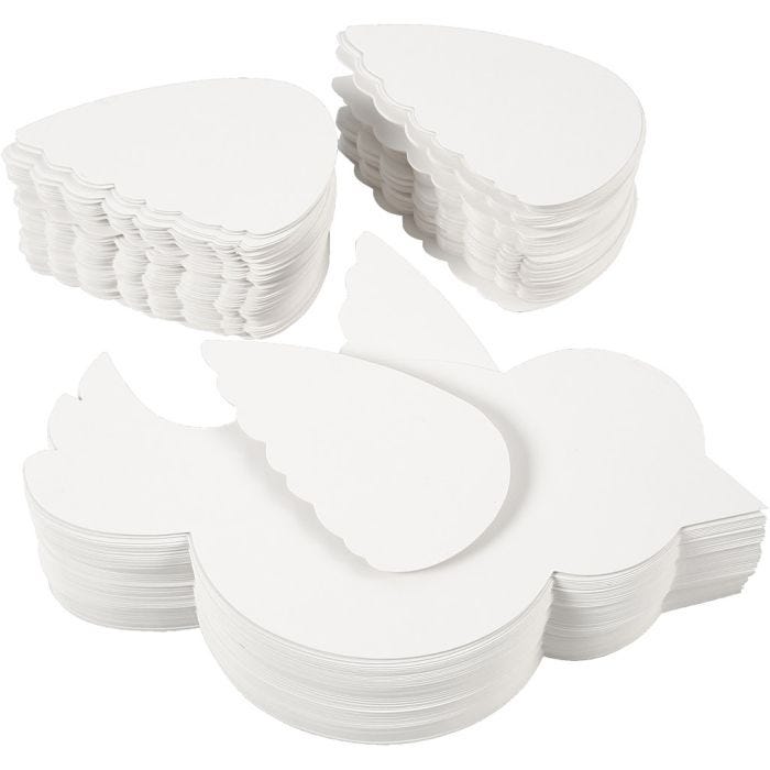 Pájaro, L. 25 cm, 400 gr, blanco, 100 set/ 1 paquete
