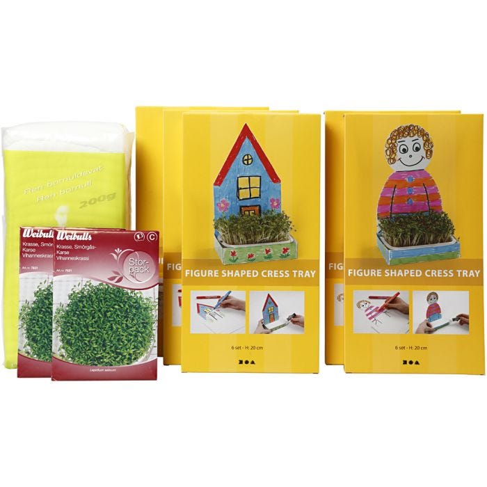 Vivero con formas, A: 20 cm, blanco, 30 set/ 1 paquete