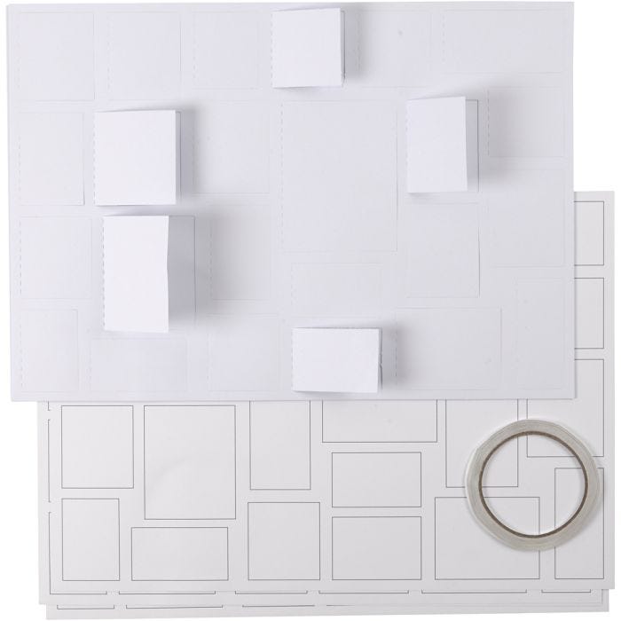 Calendario de adviento, medidas 30x42 cm, blanco, 5 ud/ 1 paquete