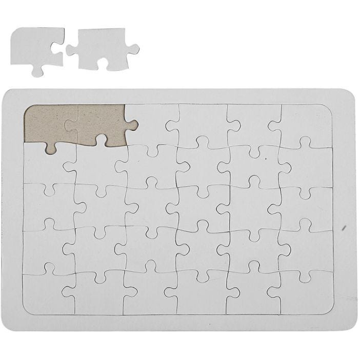 Rompecabezas, medidas 21x30 cm, blanco, 1 ud