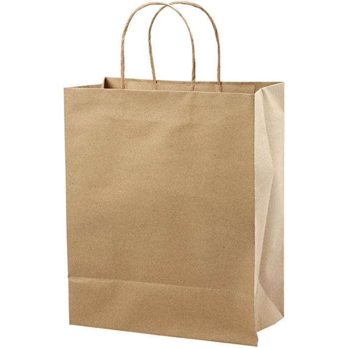 Bolsas de Papel, A: 33 cm, A: 26x13 cm, 125 gr, marrón, 10 ud/ 1 paquete