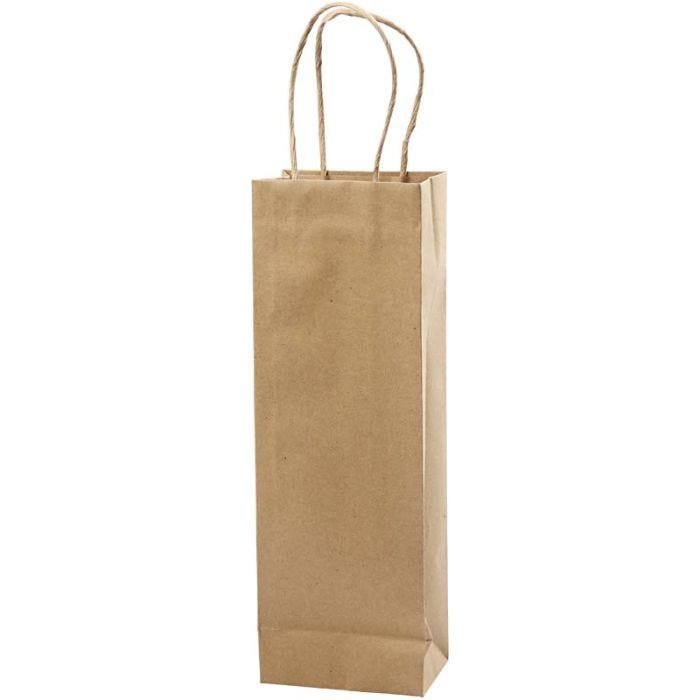 Bolsas de Papel, A: 36 cm, A: 13x8 cm, 125 gr, marrón, 10 ud/ 1 paquete