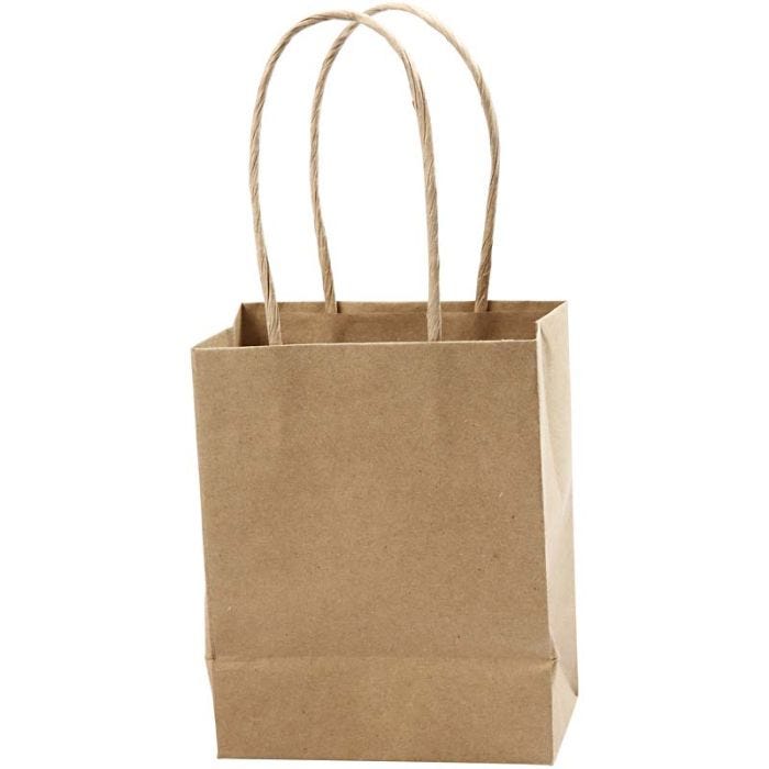 Bolsas de Papel, A: 17 cm, A: 12x7 cm, 125 gr, marrón, 10 ud/ 1 paquete