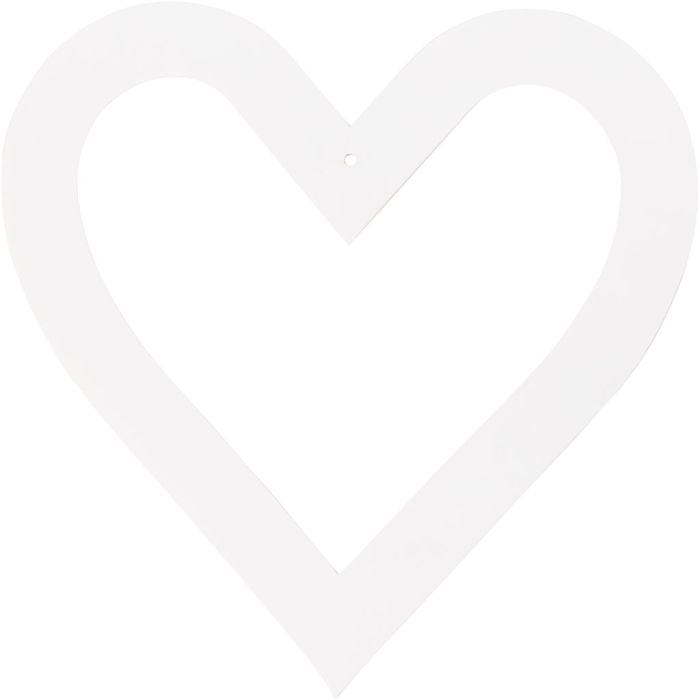 Marco en forma de corazón, medidas 18x18 cm, 230 gr, blanco, 16 ud/ 1 paquete