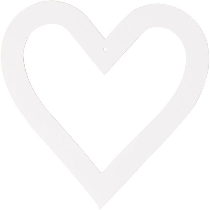 Marco en forma de corazón, medidas 18x18 cm, 230 gr, blanco, 16 ud/ 1 paquete