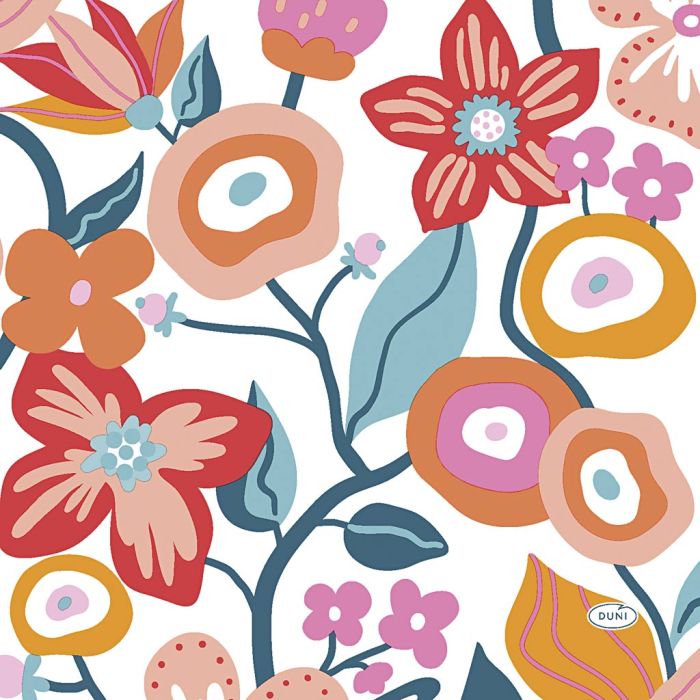 Servilletas, flores, medidas 33x33 cm, 20 ud/ 1 paquete