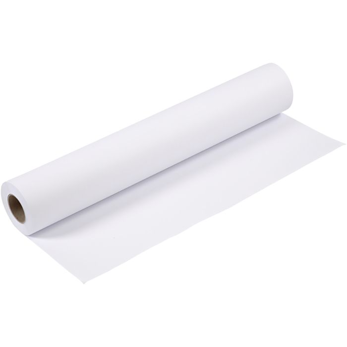 Papel de dibujo en rollo, A: 61 cm, 80 gr, blanco, 50 m/ 1 rollo