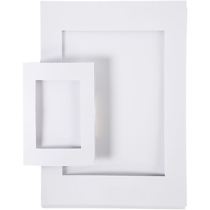 Marcos passepartout, medidas A4+A6, 230 gr, blanco, 2x60 ud/ 1 paquete