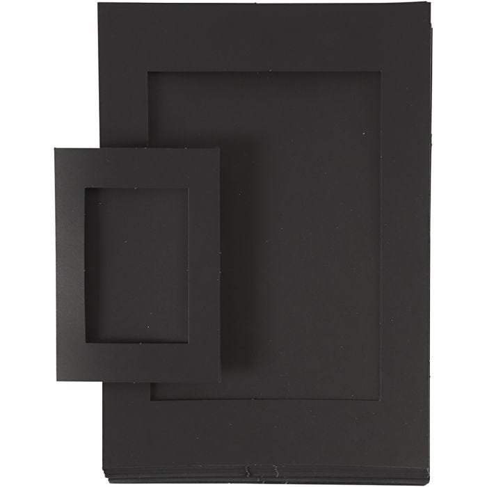 Marcos passepartout, medidas A4+A6, 180 gr, negro, 2x60 ud/ 1 paquete
