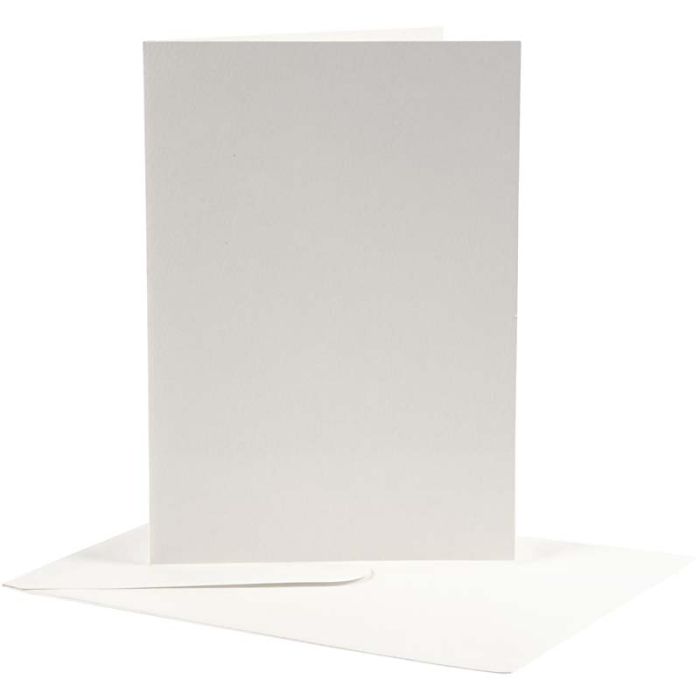 Tarjetas y sobres, medida tarjeta 12,5x17,5 cm, medida sobre 14x19 cm, blanquecino, 10 set/ 1 paquete