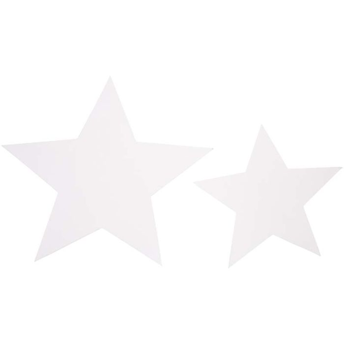 Estrellas, medidas 7,3+10 cm, 240 gr, blanco, 40 ud/ 1 paquete