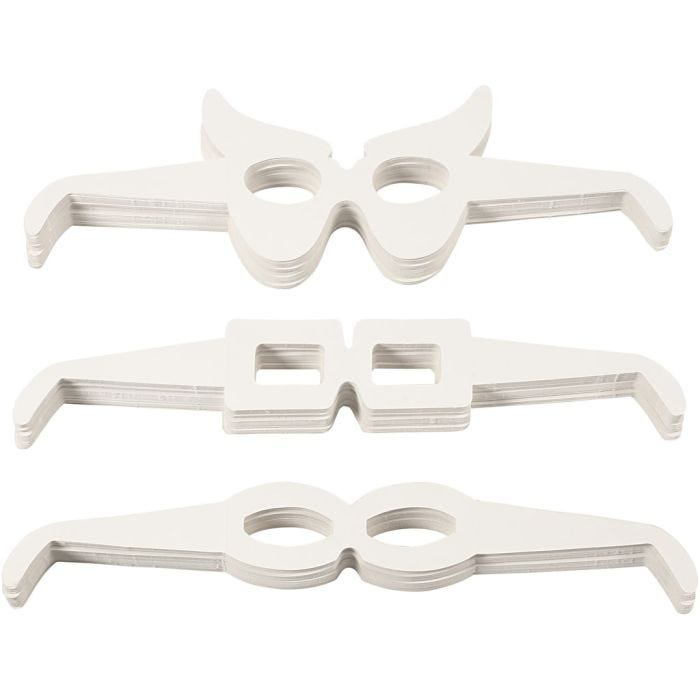 Gafas, A: 4,5-10 cm, L. 32 cm, blanco, 160 ud/ 1 paquete