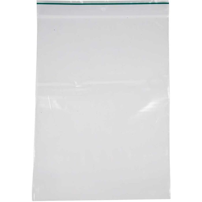 Bolsas auto cierre Zip, medidas 17x23 cm, grosor 0,05 mm, 100 ud/ 1 paquete