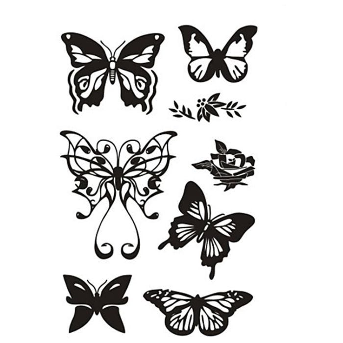 Sellos de silicona, Mariposas, hoja 11x15,5 cm, 1 hoja