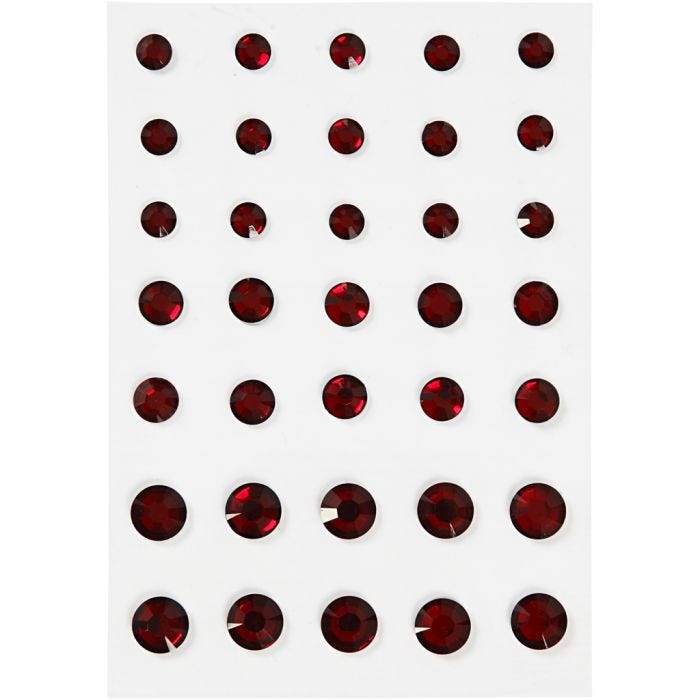 Gemas, Cono redondo, medidas 6+8+10 mm, rojo, 35 ud/ 1 paquete