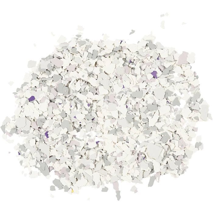 Copos de Terrazo, gris claro, 90 gr/ 1 bote