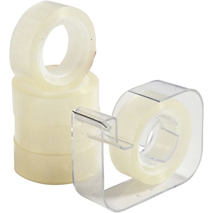 Cinta adhesiva con dispensador, A: 15 mm, 1 set