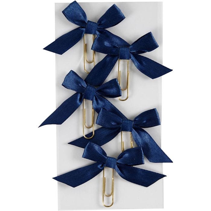 Clips de metal, medidas 40x70 mm, azul, 5 ud/ 1 paquete