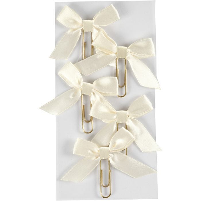 Clips de metal, medidas 40x70 mm, blanquecino, 5 ud/ 1 paquete