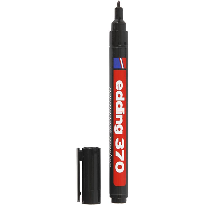 Rotulador Edding 370, trazo ancho 1 mm, negro, 1 ud