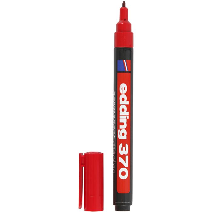Rotulador Edding 370, trazo ancho 1 mm, rojo, 1 ud