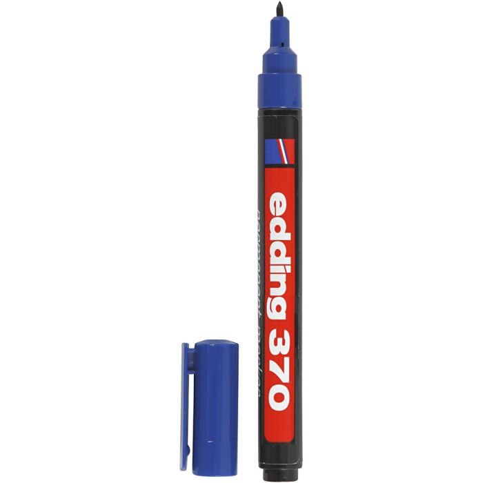 Rotulador Edding 370, trazo ancho 1 mm, azul, 1 ud