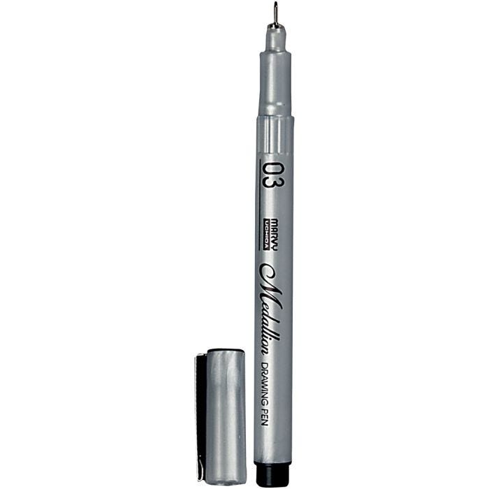 Rotulador Medallion, trazo ancho 0,3 mm, negro, 1 ud