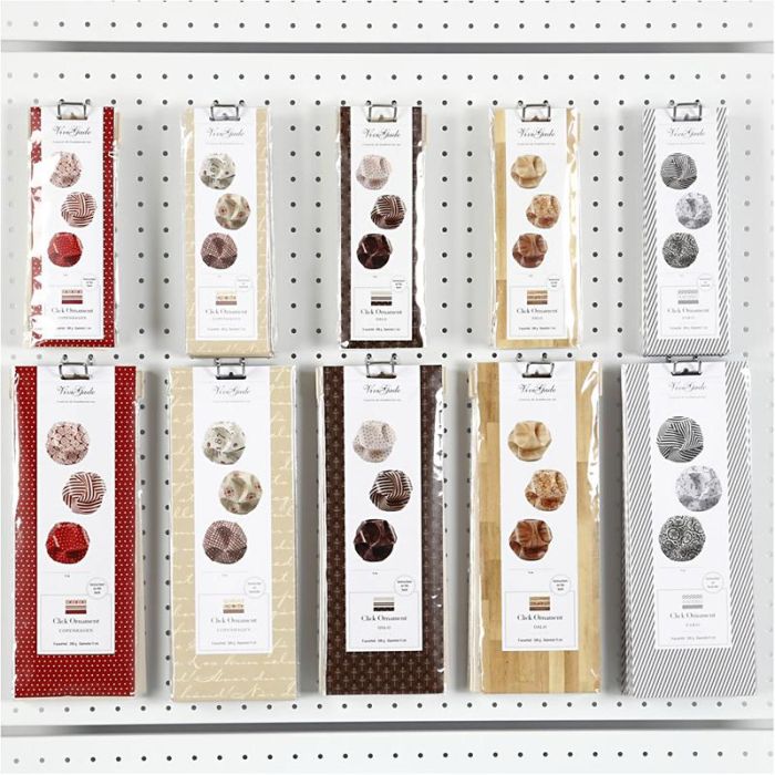 Adornos "click", dia 5+9 cm, 10x10 paquete/ 1 paquete