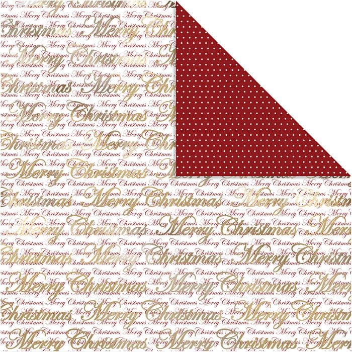 Papel estampado, Feliz Navidad &amp; topos, hoja 30,5x30,5 cm, 180 gr, dorado, 3 hoja/ 1 paquete
