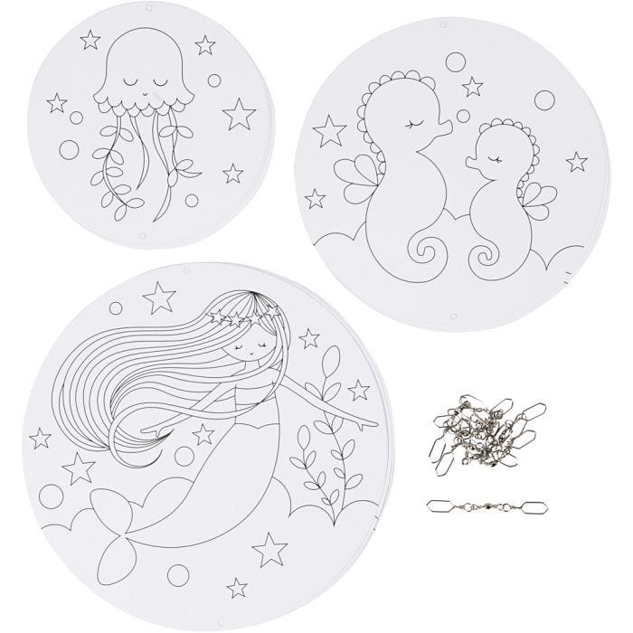 Móviles con diseños, dia 12+15+18 cm, 300 gr, 3 set/ 1 paquete