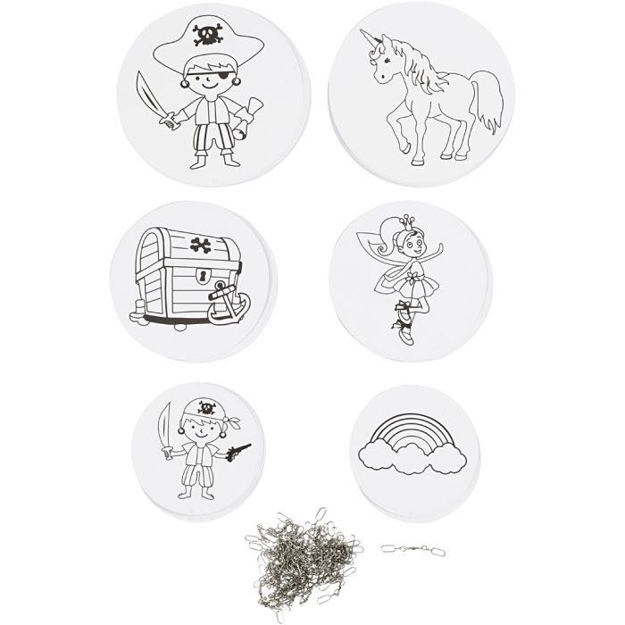 Móviles con diseños, dia 12+15+18 cm, 300 gr, blanco, 20 set/ 1 paquete