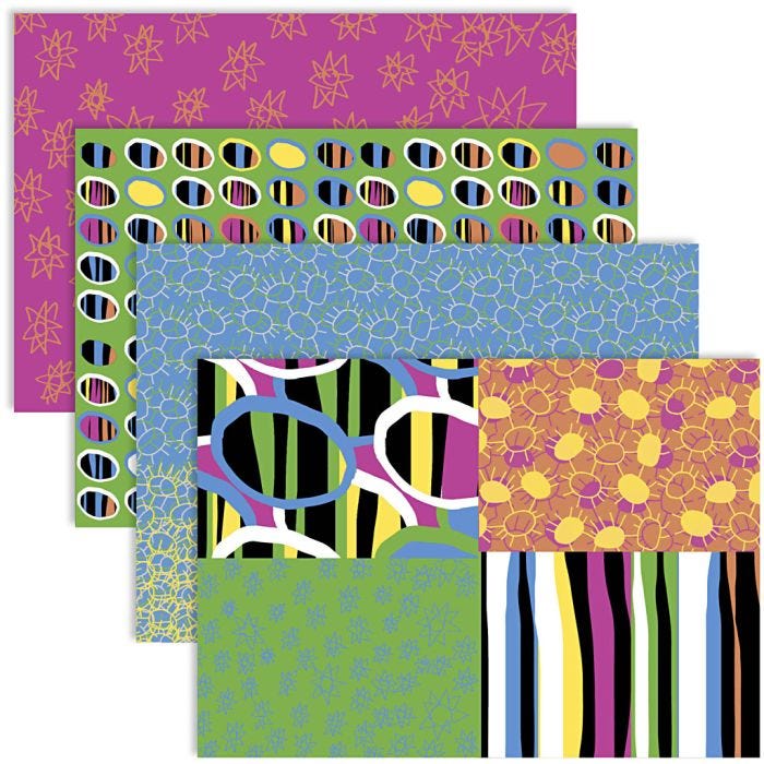 Decoupage Paper, hoja 25x35 cm, 17 gr, colores felices, 4x2 hoja/ 1 paquete