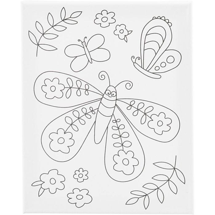 Lienzo de pintura estampado, Mariposa grande, P: 1,6 cm, medidas 24x30 cm, 360 gr, 1 ud