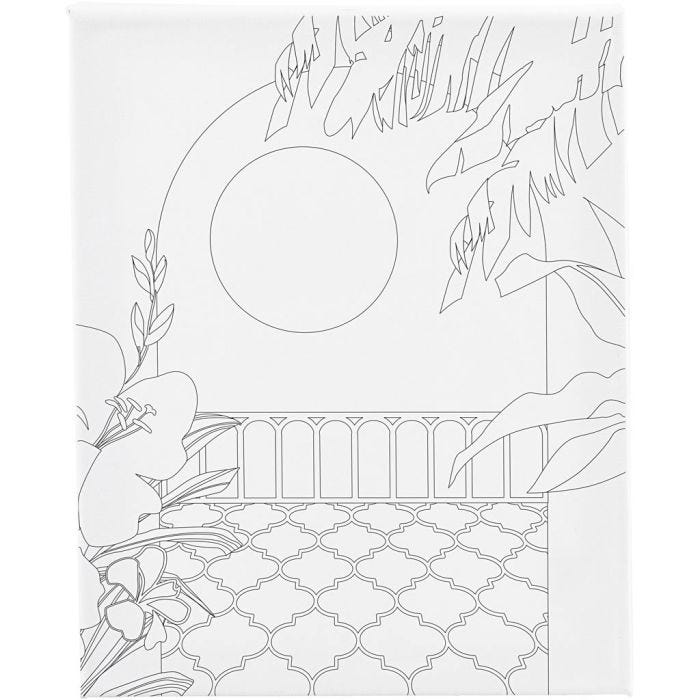 Lienzo de pintura estampado, Balcón soleado , P: 1,6 cm, medidas 24x30 cm, 360 gr, 1 ud