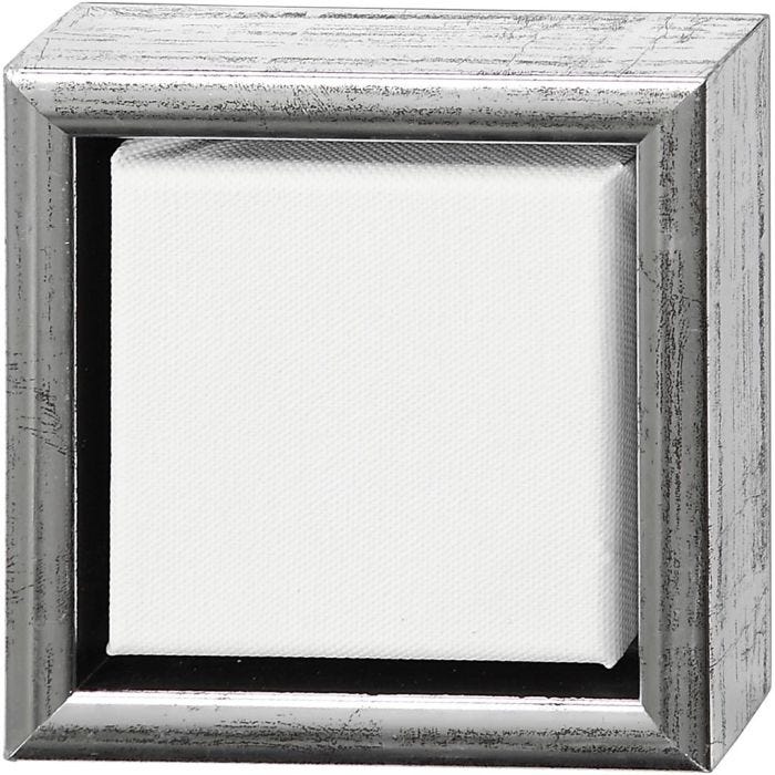 Lienzo con marco, medidas 10x10 cm, 360 gr, blanco, 6 ud/ 1 paquete