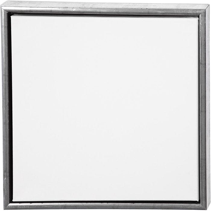 Lienzo con marco, medidas 40x40 cm, 360 gr, plata antigua, blanco, 1 ud