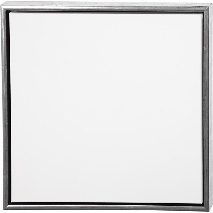 Lienzo con marco, medidas 50x50 cm, 360 gr, plata antigua, blanco, 1 ud