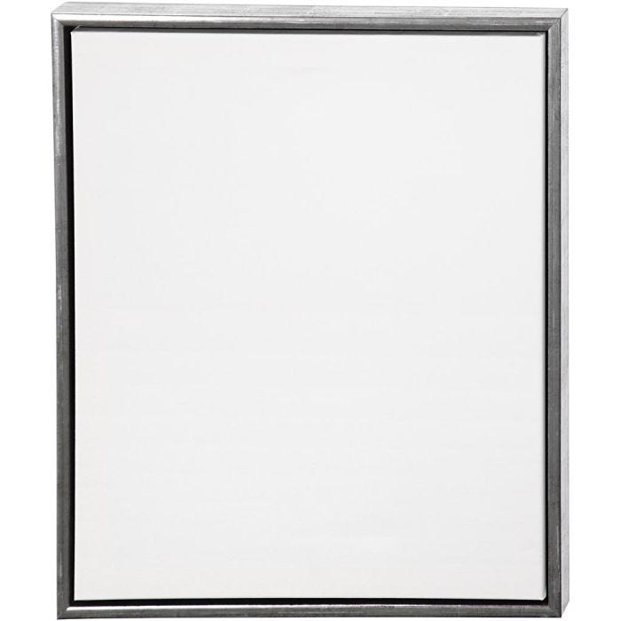 Lienzo con marco, medidas 50x60 cm, 360 gr, plata antigua, blanco, 1 ud
