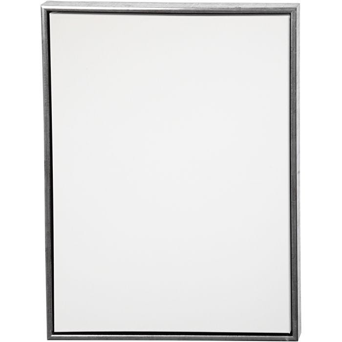 Lienzo con marco, medidas 60x80 cm, 360 gr, plata antigua, blanco, 1 ud