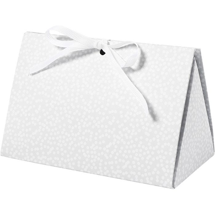 Caja de regalo plegable, Topos, medidas 15x7x8 cm, 250 gr, gris, 3 ud/ 1 paquete