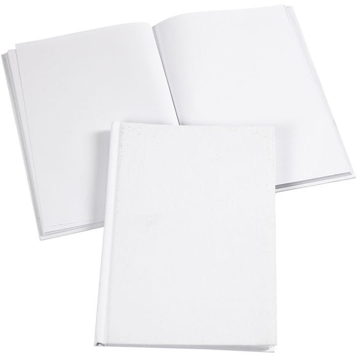 Libreta, A5, grosor 8 mm, 80 gr, blanco, 1 ud
