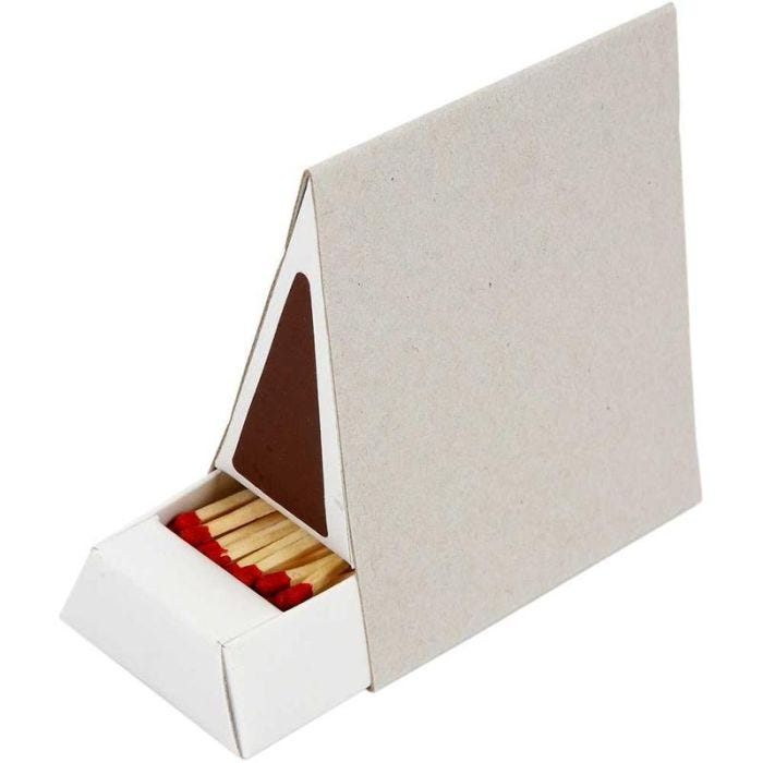 Caja de cerillas, medidas 8,5x5x9,5 cm, 10 ud/ 1 paquete